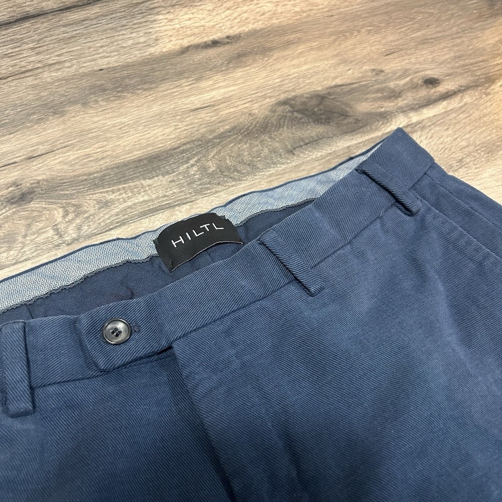 HILTL Pants Mens Size 34 x 32 Navy Trousers Chinos Casual Office Career Cotton